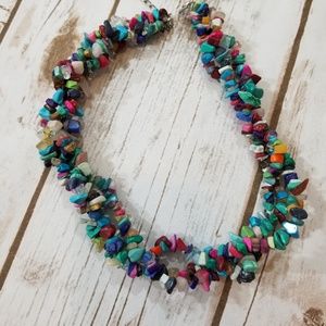 Stone bead choker necklace.